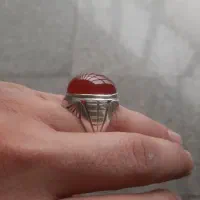 انگشتر کهنه نقره سنگ عقیق یمن اصل
