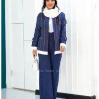 ست مانتو و شلوار سرمه ای 38 تا 46