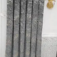 دوتا شال پرده طلا کوب طوسی هر دوتا ۳نیم جنس خوب|پرده، رانر، رومیزی|نورآباد, |دیوار