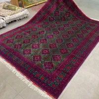 فرش دستباف (بساک)یه ۹ متری تک اعلای کرک سبز|فرش|مشکین‌دشت, |دیوار