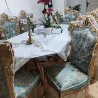 مبل سلطنتی ۹نفره همرابا غذاخوری ۸نفره در حد صفر