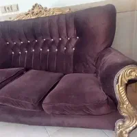 مبلمان هفت نفره کارکرده ولی سالم|مبلمان خانگی و میز عسلی|ابریشم, |دیوار