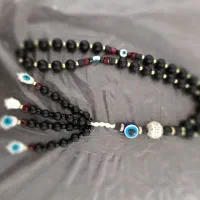 تسبیح اونیکس مهره حدید وصدف|صنایع دستی و سایر لوازم تزئینی|مشهد, حرم مطهر رضوی|دیوار