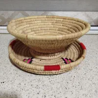 میوه خوری و سینی حصیری