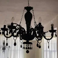 لوستر بلوری مشکی|لوستر و چراغ آویز|مشهد, تربیت (صدف)|دیوار