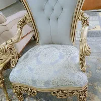 مبلمان کلاسیک ۹ نفره نونو چوب سوپر راش و پارچه ترک|مبلمان خانگی و میز عسلی|ایذه, |دیوار