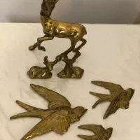 گوزن برنز پرنده ی برنز