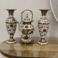 گلدان و قوری برنزی ست