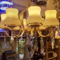 لوستر ۴ شاخه ملیکا حباب خارجی طلایی و نقره ای|لوستر و چراغ آویز|اراک, |دیوار