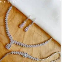 سرویس نقره زنجیری جواهری