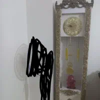 ساعت ایستاده سفید طلایی