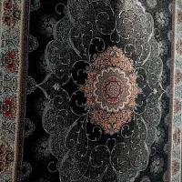 جفت فرش ۱۲ متری طرح لاکچری زمینه مشکی