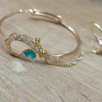 ست دستبند و انگشتر طلای ۱۸ عیار