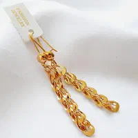 گوشواره قفلی آویزدار طرح طلا گارانتی‌ دار طلایی|بدلیجات|ارومیه, |دیوار