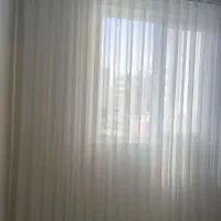 پرده حریر مینیمال با چوب پرده
