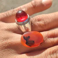 انگشتر عقیق شجر  قرمز