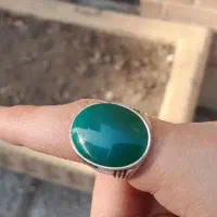 انگشتر عقیق سبز دستساز