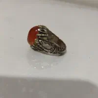 حلقه نارنجی عقیق یمنی آبدار|جواهرات|نقده, |دیوار