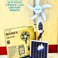 پنکه شارژی و پنل خورشیدی ROMEX مدل 918