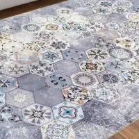 ۲ عدد فرش مدرن طوسی آبی آکبند