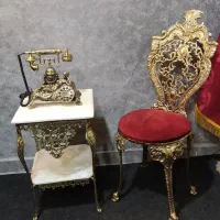 ست صندلی برنزی میز تلفن و تلفن ایستاده برنجی|میز تلفن|تهران, نیروی هوایی (پیروزی)|دیوار
