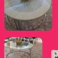 میزجلومبلی استیل گرد