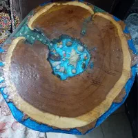 صفحه میز جلو مبلی چوب و رزین