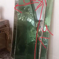شیشه آینه ای سبز و نقره ای