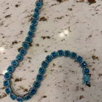 گردنبند چین فول نگین آبی|بدلیجات|تهران, ابوذر|دیوار