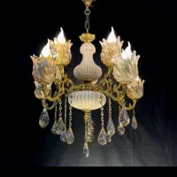 لوسترگلوریا برنجی.سرامیکی6+1+1شعله برنج.Sdy light3