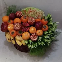 حکاکی هندوانه و کدو و میوه ارایی و سفارش کیک