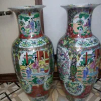 گلدان قدیمی سایز 65چینی استکان طلا کوب