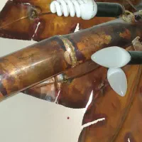 آباژور نخل مسی قدیمی ارتفاع ۱۵۵|چراغ خواب و آباژور|رودهن, |دیوار