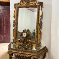 ست آینه و کنسول و ساعت آنتیک قدیمی