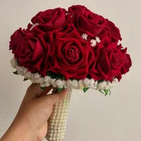 دسته گل عروس رز مخمل|گل مصنوعی|سبزوار, گلشن|دیوار
