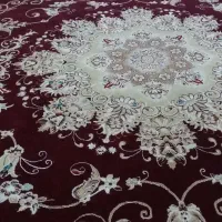 دوعددفرش گل برجسته ابریشمی