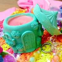 شمع ظرفی سفالی طرح castle