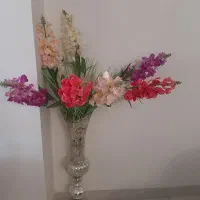 گلدان شیشه ای گل مصنوعی خارجی