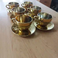 یک دست فنجان نعلبکی طلایی نونو|ظروف سرو و پذیرایی|تهران, تهران‌ویلا|دیوار