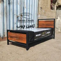 تختخواب یکنفره چوب و فلز مدل بارسا