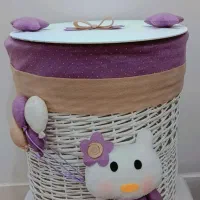 سبد لباس حصیری نمدی