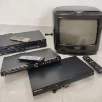 تلویزیون رنگی بهمراه ۲ عدد دستگاه DVD و ۱ عدد VCD