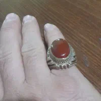 انگشتر سنگین یمنی پرتقالی فیروزه نیشابور