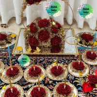 سینی حنا دسته گل حنادستبندوانگشترحناگیفت عروس