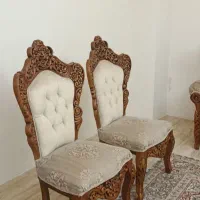 مبل ۹ نفره سلطنتی قهوه‌ای سفید شیری|مبلمان خانگی و میز عسلی|محمدشهر, محمدشهر|دیوار