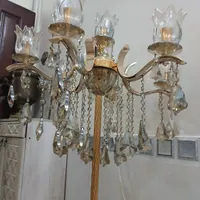آباژور برنجی کنار سالنی ۷ شاخه با لوازم|چراغ خواب و آباژور|تهران, بهارستان|دیوار