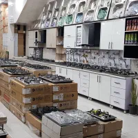 %%کابینت سفید صدفی بدنه فلز در چوب %% اجاق گاز