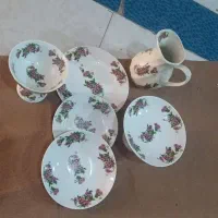سرویس گل سرخی قدیمی نونو ژاپن|ظروف سرو و پذیرایی|تهران, مینی‌سیتی (شهرک نفت)|دیوار