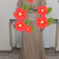 سارافون پیراهن سنگ و مروارید دوزی شده زیبا و شیک