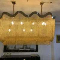 لوستر مدرن زنجیری طلایی